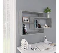 FIRBNUS 104x20x58,5 cm Estantes de Pared de Madera Contrachapada con 3 Compartimentos Abiertos Estantes de Wall Estante de Exhibición Suspendidas de Tablero Gris Sonoma Estanterías Flotantes
