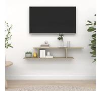 FIRBNUS 125x18x23 cm Estante de Pared para TV Madera Contrachapada Bastidor de Pared Estantes de Wall Estante de Exhibición Suspendidas de Tablero Roble Sonoma Estanterías Flotantes