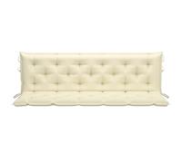 FIRBNUS 180x50x7 cm Cojín para balancín Tela Blanco Crema Cojines Exterior Jardin Cojin Banco Exterior Cojines Sofa Exterior Cojin Hamaca Recambio Balancin Jardin Cómodo Y Duradero