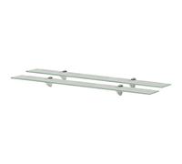 FIRBNUS 2 estantes de pared de 90 x 20 x 0,8 cm para baño, flotantes, para salón, estantes de pared, de cristal, color blanco mate, cristal de seguridad templado, mesa