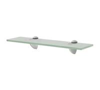 FIRBNUS 40 x 10 x 0,8 cm estante de baño para sala de estar baño flotante estante de cristal estante de baño estante de pared de vidrio blanco mate vidrio de seguridad templado aleación de zinc