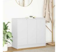 FIRBNUS Armario auxiliar versátil, armario alto, armario lateral, mueble de almacenamiento, cómoda para salón, dormitorio u oficina, estilo industrial, color blanco, 85 x 34 x 76 cm