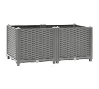 FIRBNUS Arriate de Jardín Jardinera Exterior para Verduras Hierbas Recipiente Flores Macetero Caja de Flores Jardinera para Balcón Jardineria Maceteros Gris 80x40x38 cm PP