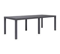 FIRBNUS Mesa de jardín marrón 220 x 90 x 72 cm plástico estilo ratán, mesa de jardín de plástico, mesa de balcón, mesa de exterior, mesa de terraza, mesa de ratán ideal para jardín terraza