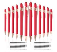 FIRCRE 12 lápices capacitivos 2 en 1 con punta de lápiz, bolígrafo de metal de tinta negra de 1,0 mm para pantallas táctiles (todo rojo)