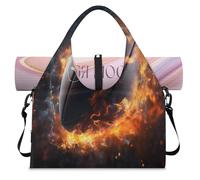 Fire America - Bolsa deportiva de fútbol con compartimento para zapatos, bolsa de fin de semana, bolsa de equipaje para gimnasio, yoga, viajes, color, L, Bolsa de viaje