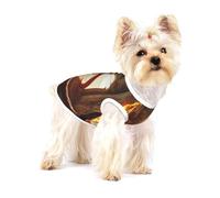 Fire and Flames - Camiseta de alta calidad para perro, ropa suave 100% algodón para perros, perfecta para perros pequeños a medianos, camisas elegantes y cómodas para perros, talla S