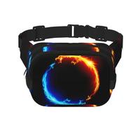 Fire and ice Dragons Print - Cangurera para mujer con correa ajustable para entrenamiento, correr, senderismo, riñonera cruzada, Black, Talla única