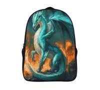 Fire And Ice Mochila Teal Mystical Dragon Para Niños De Libro De Jardín De Infantes Ajustables De Libro De Niñas De Escuela Primaria 16 inch