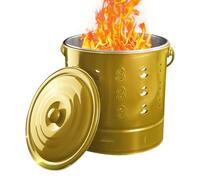 Fire Barrel, Stainless Steel Trash Burning Bucket with Lid, Heat-Resistant Outdoor Incinerator Can, Ideal for Backyard Cleanup, Campfire Use, Landscapers, Yard Waste, Farm Disposal