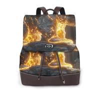 Fire bears in the wild Mochila de viaje para mujer, mochila casual, mochila de cuero estampada para mujer para el trabajo