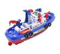 Fire Boat Toy, Electric Toddler Boat, Water Play Game, Battery Operated Ship, 23x11x8cm 9.06x4.33x3.15 Inches, Automatic Spray, Lights and Music, Perfect for Bathtub, Pool, Beach