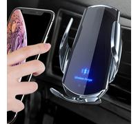 FIRE BULL Soporte de coche con carga inalámbrica de 15 W, inducción por infrarrojos, 3 adaptadores magnéticos para todos los teléfonos móviles