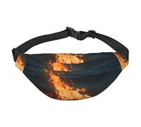 Fire by The Sea - Riñonera ajustable para cinturón de viaje unisex, Black, Talla única, Mochila informal