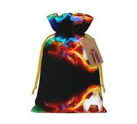 Fire Dragon Roll - Bolsas de Navidad con estampado de fútbol con cordones, bolsas de regalo de Navidad, bolsas de recuerdos de fiesta, S