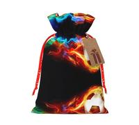 Fire Dragon Roll - Bolsas de Navidad con estampado de fútbol con cordones, bolsas de regalo de Navidad, bolsas de recuerdos de fiesta, S