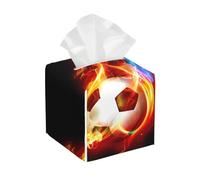 Fire Dragon Roll - Funda de piel para caja de pañuelos con estampado de fútbol, organizador plegable para baño, sala de estar, escritorio, oficina, coche y más