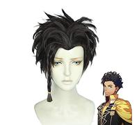 Fire Emblem Claude von Regan Disfraz Pelucas de Cosplay Marrón Negro Trenza mixta Estilo Peluca de pelo sintético resistente al calor + Tapa de peluca