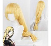 Fire Emblem Threehouses Ingrid Cosplay Peluca Trenza larga dorada Fibra resistente al calor Cabello Traje de Halloween Juego de roles Pelucas