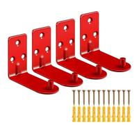 Fire Extinguisher Bracket - 4-Pack Black Metal Wall Mount Hooks, 5-20 Lb Bearing Load Capacity, Heavy Duty Storage Rack, Space Saving Design, Workplace Safety Organization, School Classroom Mount