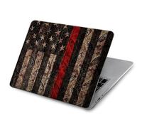 Fire Fighter Metal Red Line Flag Graphic Funda Carcasa Case para MacBook Pro 14 M1-M5 A2442 A2779 A2992 A2918 A3112 A3185 A3401 A3434 A3112