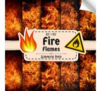 Fire Flames Scrapbook Paper: 20 Double Sided Sheets, Fire Theme for Wrapping, Collage, Decoupage, Origami, & More