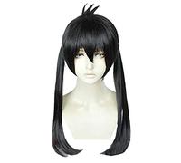 Fire Force Tamaki Kotatsu Black Doble cola de caballo Fibra resistente al calor Cabello Anime Disfraz Cosplay Peluca Un tamaño Kotatsu Tamaki