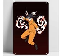 Fire Force Tamaki Kotatsu - Cartel de metal con diseño de anime de Tamaki Kotatsu, decoración de pared para el hogar, cocina, anime, club, bar, cueva, cafetería, regalo de Navidad, 15,2 x 20,3 cm