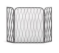 Fire Guard Pantalla Envolvente Plegable Independiente de 3 Paneles, Protector contra Chispas para Chimenea, Pantalla contra Fuego de Hierro con Recubrimiento en Polvo con Rejilla Fina, Protector