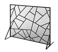Fire Guard Pantalla para chimenea de malla de hierro forjado hecha a mano de un solo panel de 39x29,5 pulgadas, protector contra chispas contra incendios para sala de estar, valla de seguridad contra