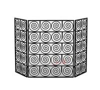 Fire Guard Pantalla para Chimenea Plegable Grande de 3 Paneles de Metal Negro/Dorado, Pantalla Decorativa para Chimenea, Pantalla para Chimenea con diseño de Rejilla Densa, 48 x 31,4 Pulgadas (Color: