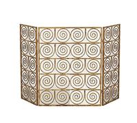 Fire Guard Pantalla para Chimenea Plegable Grande de 3 Paneles de Metal Negro/Dorado, Pantalla Decorativa para Chimenea, Pantalla para Chimenea con diseño de Rejilla Densa, 48 x 31,4 Pulgadas (Color: