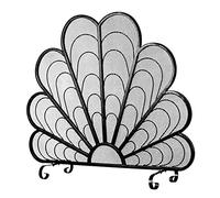 Fire Guard Protección Contra Chispas Pantallas De Chimenea De Hierro Dorado De Un Solo Panel, Protector contra Chispas De Fuego Vintage con Malla Metálica, Diseño De Plumas De Pavo Real, Pantalla De