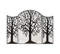 Fire Guard Protector contra Incendios de 3 Paneles, Pantalla de Chimenea de Hierro Plegable con diseño de árbol Plegable de Malla metálica, Protector contra Chispas Independiente para Chimenea de