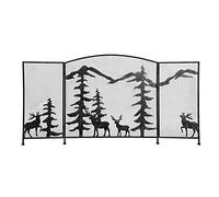 Fire Guard Protector contra Incendios de 3 Paneles, Pantalla de Chimenea de Hierro Plegable con Malla metálica, Protector contra Chispas Independiente para Chimenea de Sala de Estar (Color: Marrón)