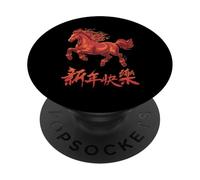 Fire Horse Lunar New Year of The Horse 2026 Zodiac PopSockets PopGrip Adhesivo