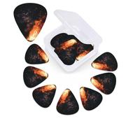 Fire in the Night - Púas de guitarra (12 unidades, 3 púas de celuloide de diferentes grosores con caja de almacenamiento de púas, púas de guitarra personalizadas para púas de guitarra acústica)