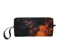 Fire in The Night Sky - Bolsas de cosméticos para mujer, bolsa de maquillaje portátil, bolsa de almacenamiento de viaje, bolsa de recepción diaria, bolsa de aseo de gran capacidad, White, Talla única