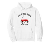 Fire Island Carro Rojo Vacaciones en Nueva York Playa del océano LI NY Sudadera con Capucha