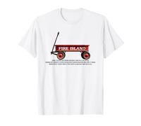 Fire Island Retro Rojo vagón Playa Verano Vacaciones Amigo Camiseta