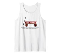 Fire Island retro rojo vagón playa verano vacaciones amigo Camiseta sin Mangas