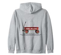Fire Island Retro Rojo vagón Playa Verano Vacaciones Amigo Sudadera con Capucha