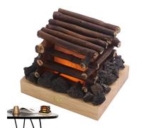 Fire Lamp - Touch Control Light, Incredible Adjustable Flame Lamp | Comfortable 3D LED Fake Firewood Campfire Lantern for Christmas Home Decor Small Electric Fireplace Logs Nighttime Ambience Mood