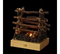 Fire Lamp - USB Rechargeable ABS 15x15x20cm | 3 Modes Adjustable Bonfire Light and 3D LED Fake Fire Pit Firewood | Realistic Mood Decoration For Halloween Christmas Festival Bar Home and Party