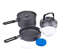 Fire-Maple Feast 2 Kit de Utensilios Cocina de Camping para Acampar al Aire Libre Juego de Utensilios de Cocina con Cuencos de olla, Tetera, Sartén y Espátula para Mochileros Senderismo Picnic Negro