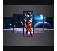 Fire-Maple Mxsnow - 5 impresiones sobre lienzo con marco de pared pintados sobre lienzo impresión póster imágenes Dragon Ball Super Anime Goku para s