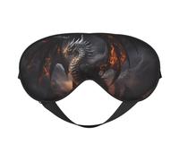 fire - Máscara de dormir de dragón negro, máscaras de ojos para dormir de doble cara, máscaras para dormir para mujeres y hombres, cubiertas opacas para dormir, viajes