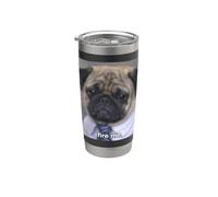 "Fire Me" Divertido Perro Pug Trabajo De Trabajo Borroso Meme Vaso térmico de acero inoxidable de doble pared