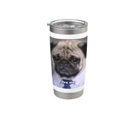 "Fire Me" Divertido Perro Pug Trabajo De Trabajo Borroso Meme Vaso térmico de acero inoxidable de doble pared