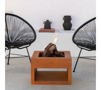 FIRE PIT CUBE - Brasero Exterior Cuadrado De Acero Corten Acero Corten